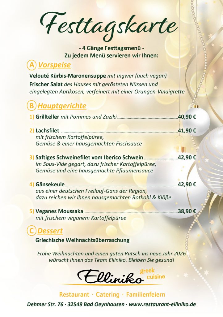 DIN A5 Festtagskarte Elliniko 2025